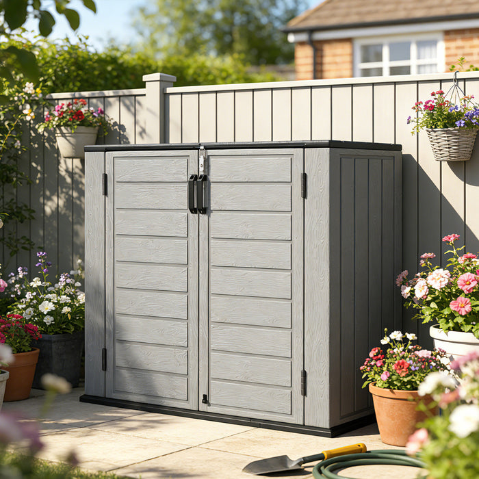 Outsunny Armoire de Rangement Exterieure 940 L, Etanche, Gris