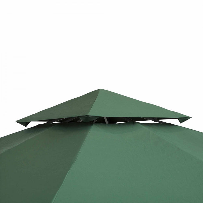 Outsunny 9,8 'x 9,8' Carre 2 Niveaux Gazebo Auvent De Remplacement Couverture Superieure De Jardin Exterieur Pare-soleil, Vert