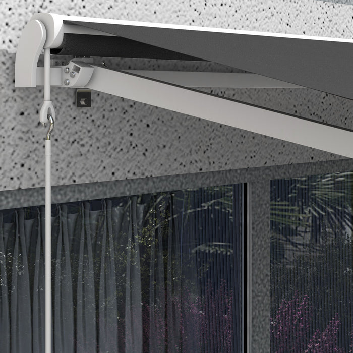 Outsunny Auvent Electrique Retractable 10' X 12' Avec Telecommande, Gris