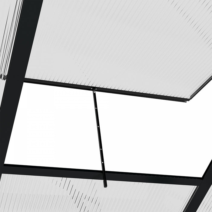 Outsunny Serre, Serre De Plain-pied Transparente Avec Porte Coulissante