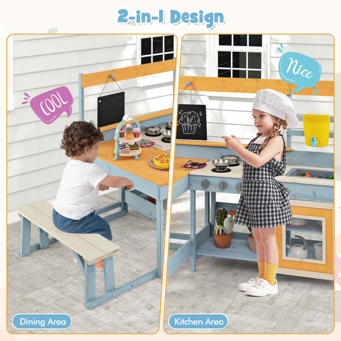 Cuisine De Boue Costway Avec Table De Pique-nique Pour Enfants