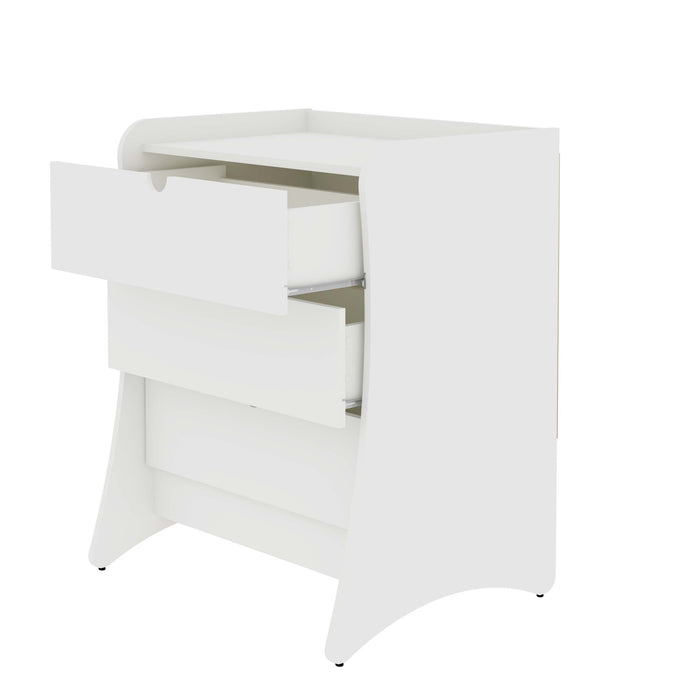 Ensemble de commode 3 pieces Coney style milieu du siecle en blanc