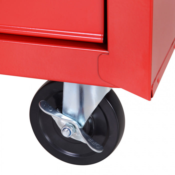 Homcom Coffre A Outils En Acier Verrouillable A 5 Tiroirs Poignee