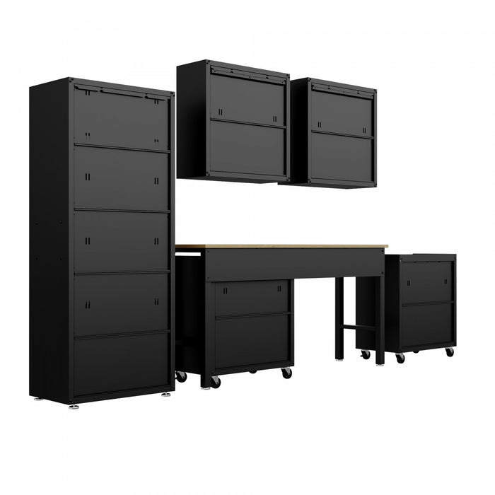 Ensemble de garage moderne Fortress 6 pieces en gris charbon