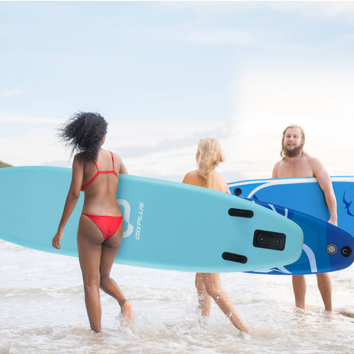 Petite Planche Gonflable De Sup Goplus, Planche De Pagaie Portable Avec Des Anneaux 5d