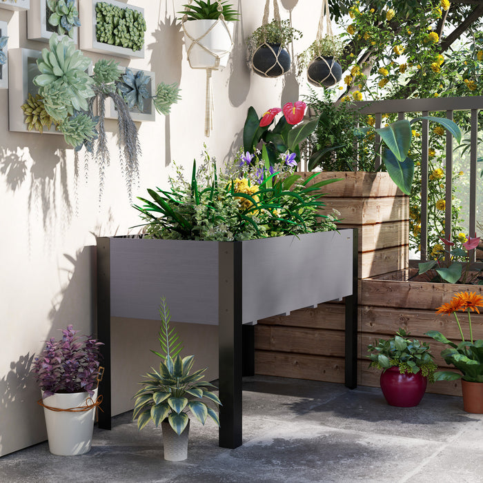 Outsunny Lit de jardin sureleve 47\"x24\"x29\", gris