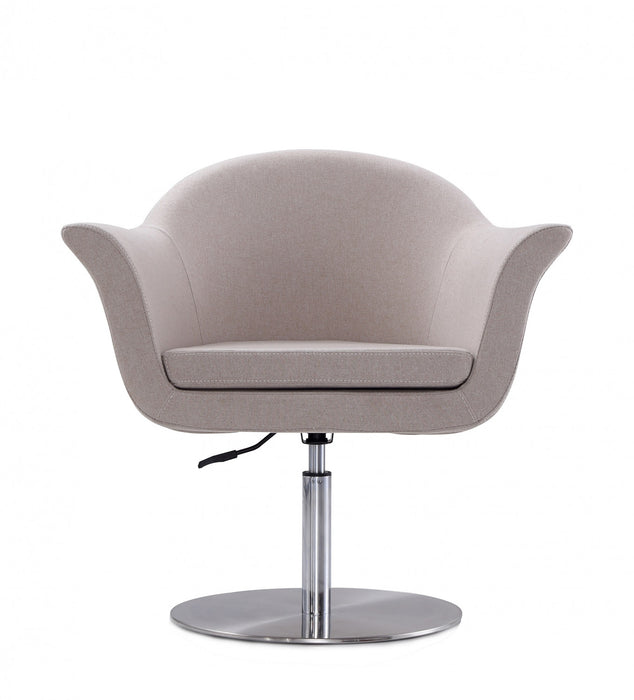 Fauteuil pivotant moderne tisse Voyager en melange de fibres, coloris orge - Lot de 2