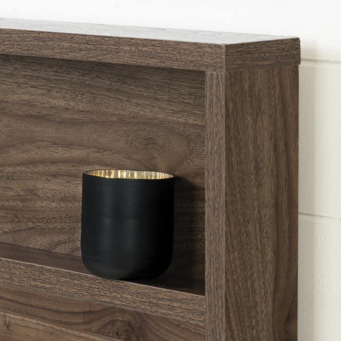 Tao Ensemble Lit Plateforme Et Tete De Lit Noyer Naturel, De Meubles South Shore