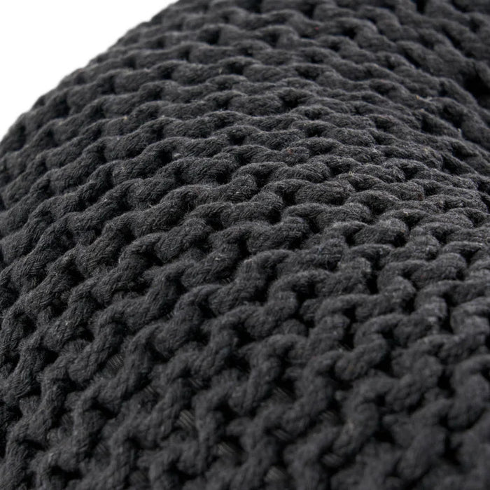 Pouf Rembourré Murphy, 100 % Coton - Noir