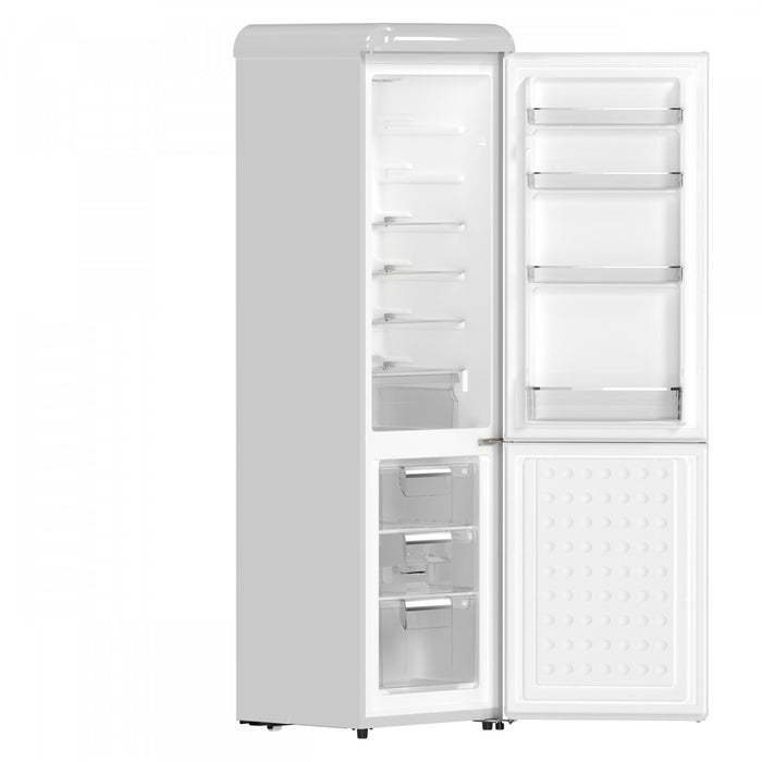 Refrigerateur Storico de 22 po de style retro avec congelateur inferieur, blanc, 9 pi³ – FFFFD1745-22WHT
