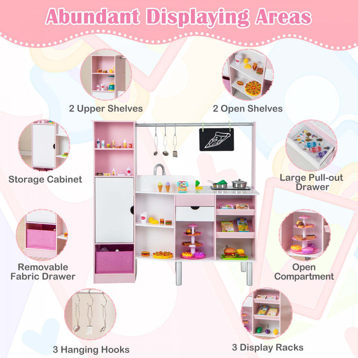 Cuisine Et Marche Pour Enfants 2 En 1 Avec Lumiere Et Son Realistes, 82 Accessoires Inclus