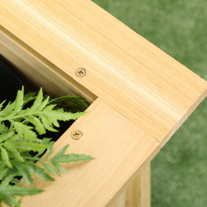 Outsunny Jardiniere Surelevee En Bois Pour L'exterieur, Avec Pieds, Pour Les Legumes, Les Fleurs Et Les Herbes, En Forme De L, Naturel