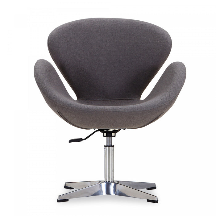 Fauteuil lounge pivotant moderne Raspberry en tissu gris - Lot de 2