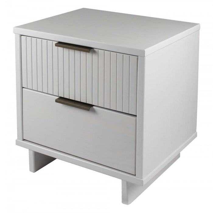 Table de nuit Granville Modern 18\" en blanc (2 tiroirs) - Lot de 2
