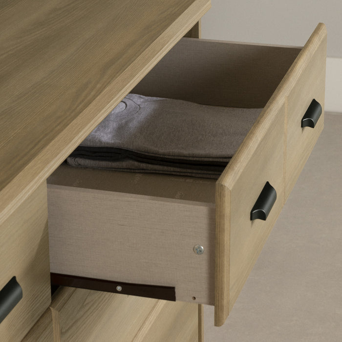 Versa Commode 6 Tiroirs - Frene Naturel