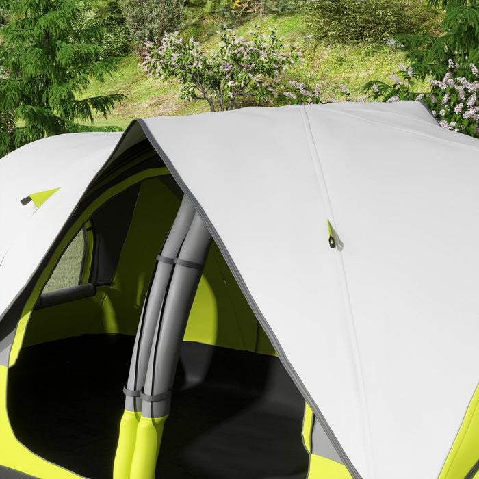 Outsunny Tente De Camping, Tente Pour 6 A 8 Personnes Avec 2 Chambres