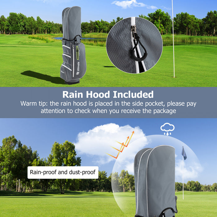 Sac De Chariot De Golf Leger Costway Avec 15 Voies Haut Diviseur Individuel Putter Bien Refroidisseur Sac Vert