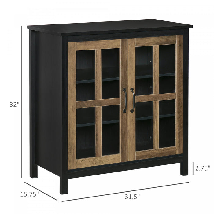HOMCOM Buffet Cuisine Portes Vitrine Armoire d'Appoint