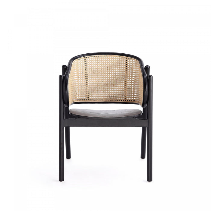 Fauteuil d’appoint en bois style industriel chic Versailles en noir et naturel - Lot de 2