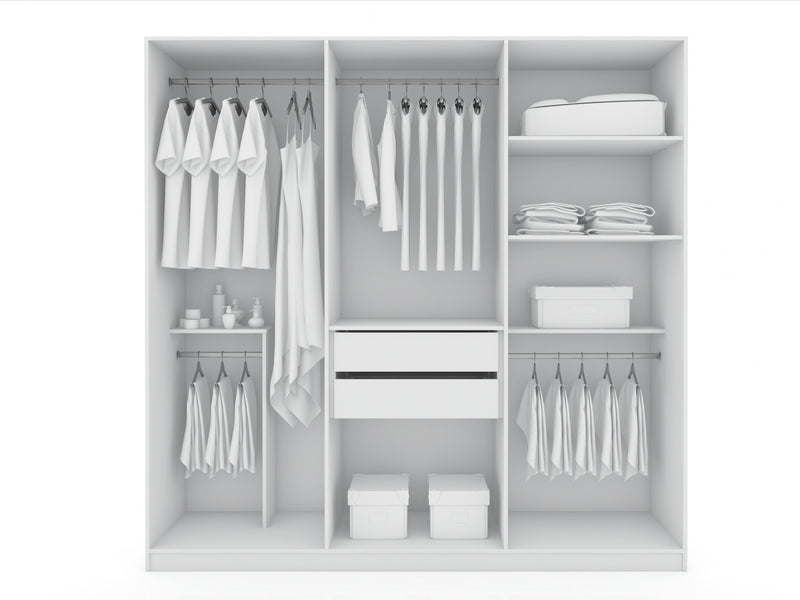 Armoire contemporaine moderne Gramercy 208 cm en blanc
