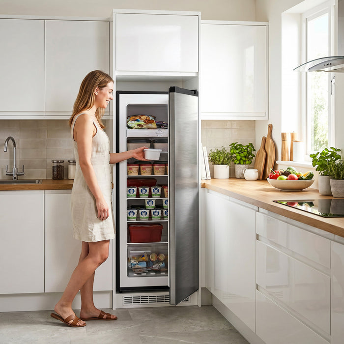 HOMCOM Congelateur Vertical 7,0 Cu.Ft., Compact pour Maison, Argent