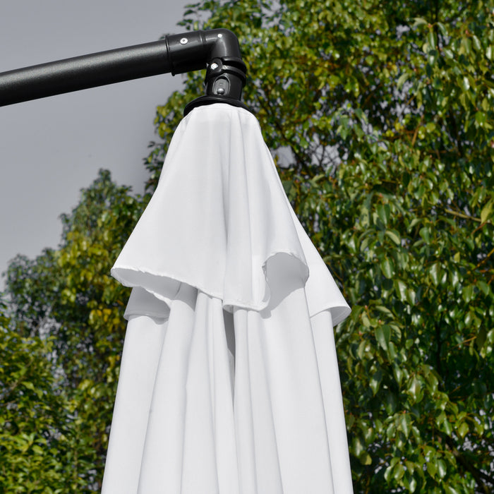 Outsunny Parasol De Patio, Blanc