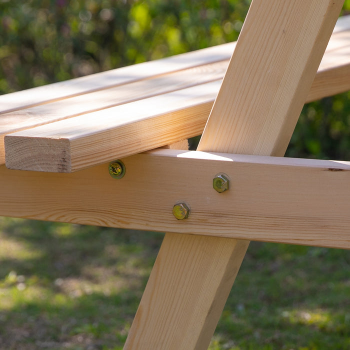 Outsunny Table De Pique-nique En Bois Avec Bancs Integres Trou