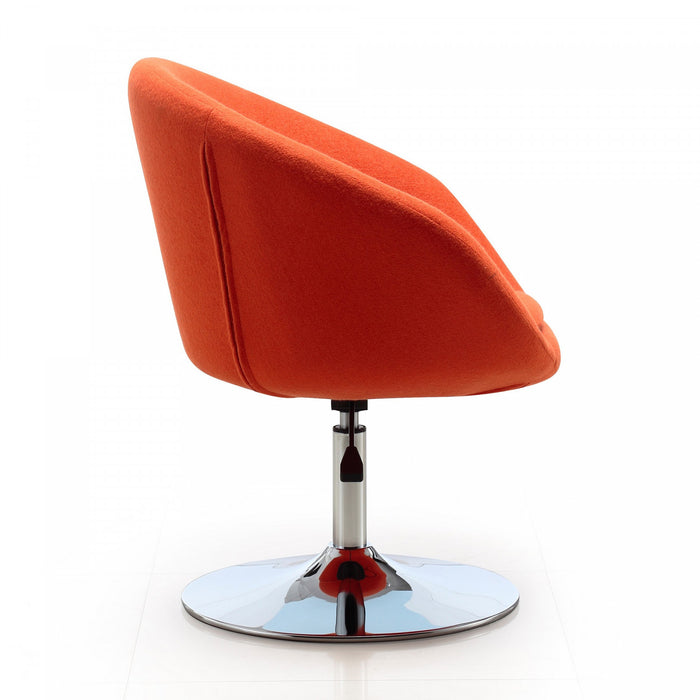 Fauteuil lounge pivotant moderne Hopper en tissu orange - Lot de 2