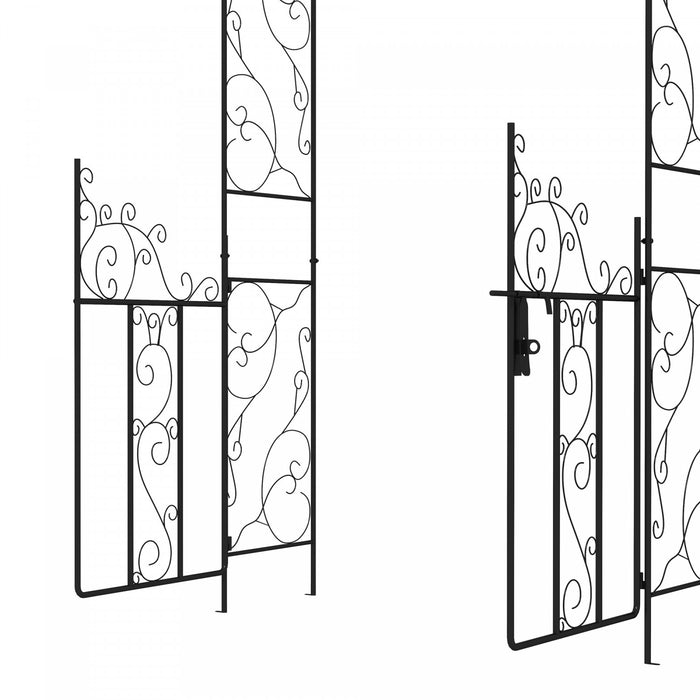Outsunny Arche De Jardin En Metal, Double Portail, Tonnelle De Jardin, Noir