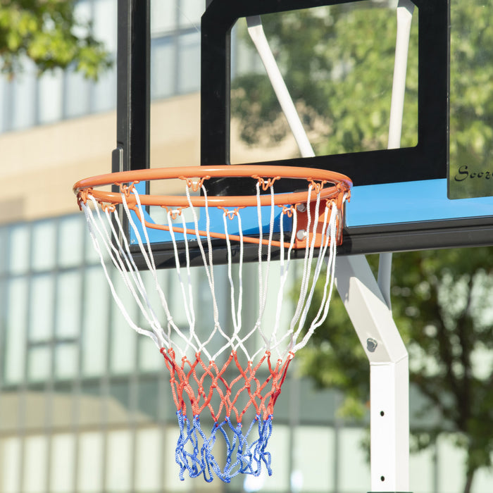 Soozier Panier De Basket Reglable Et Support Avec Panneau En Pvc Blanc