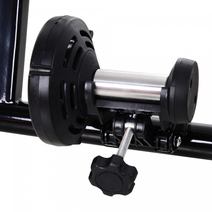 Soozier Velo Interieur Pliable Magnetique Entraineur D'exercice Convertisseur Velo Support D'entrainement A Domicile Entrainement En Acier (noir)