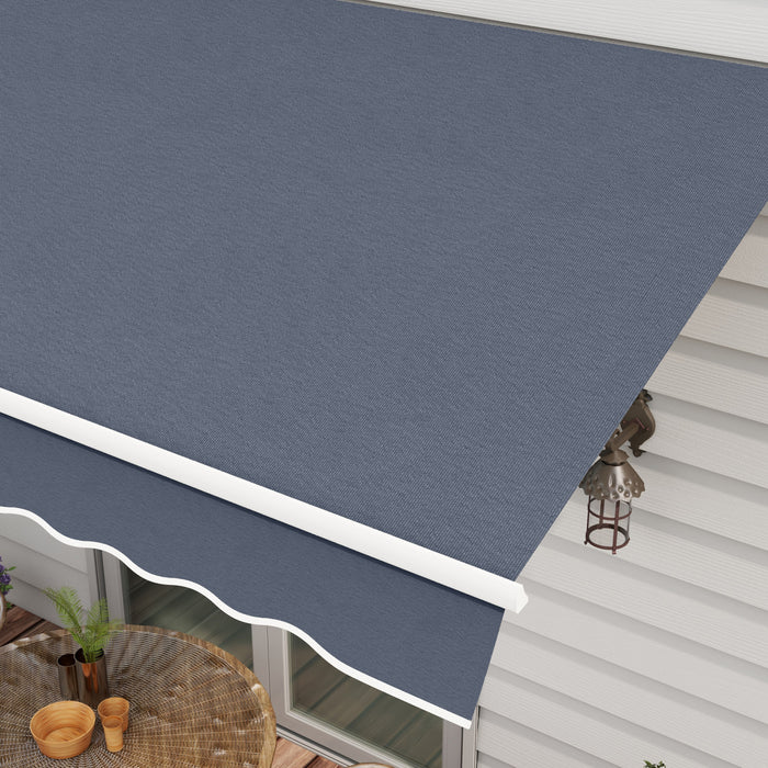Outsunny 12' X 8' Auvent Retractable Auvent De Terrasse Au Soleil Abri Gris