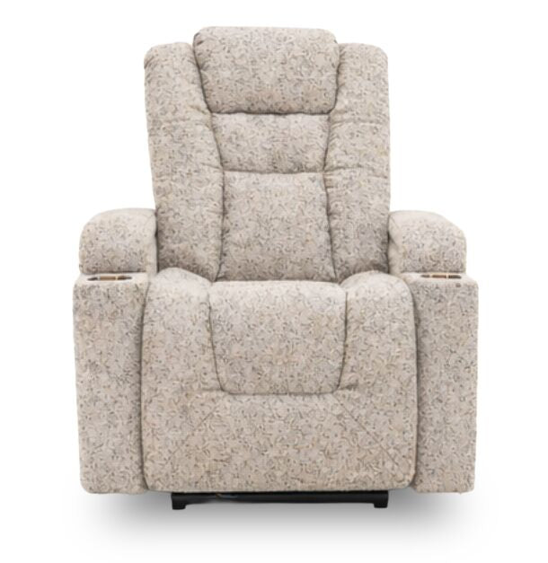 Fauteuil à inclinaison électrique Riley de 35,4 po en tissu apparence lin avec appuie-tête électrique - gris 