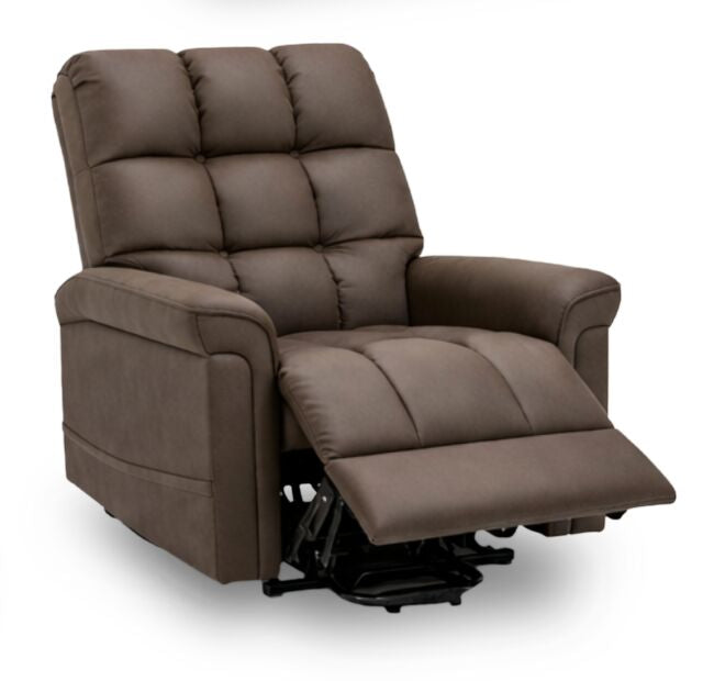 Fauteuil basculeur à inclinaison électrique Linden de 35,5 po d’apparence cuir - brun