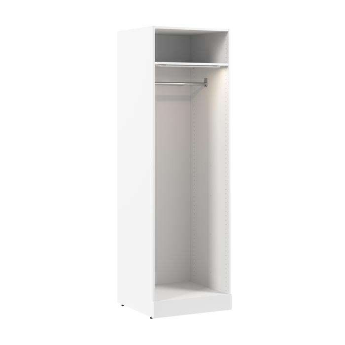 Système de garde-robe modulaire à espace pour suspendre Florence de Bestar de 25 po avec éclairage à DEL et tablette - blanc