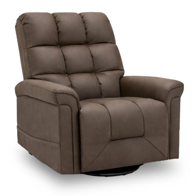 Fauteuil basculeur à inclinaison électrique Linden de 35,5 po d’apparence cuir - brun