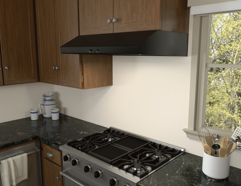 Hotte de cuisinière sous l’armoire Cyclone de Zephyr de 30 po - noire - AK6500CB