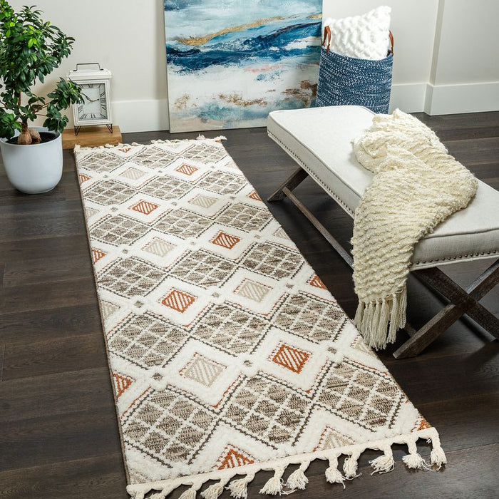Carpette à poil long Quinto Twinkle orange - 2 pi 7 po x 8 pi
