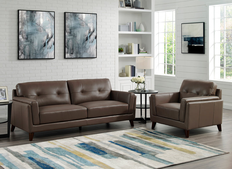 Sofa Rowan de Hydeline en cuir - brun