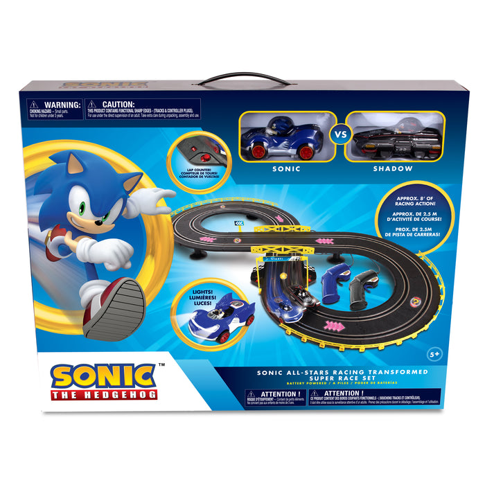 Circuit de course à fentes Sart de NKOK avec voitures Sonic et Shadow télécommandées à piles