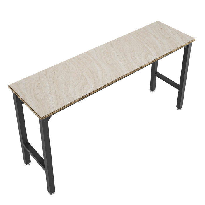 Table Fortress de Manhattan Comfort de 72,4 po en bois naturel et en acier pour le garage - gris anthracite