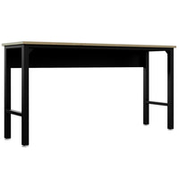 Table Fortress de Manhattan Comfort de 72,4 po en bois naturel et en acier pour le garage - gris anthracite