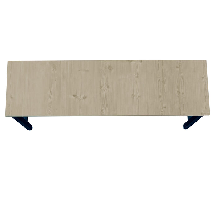 Table Fortress de Manhattan Comfort de 72,4 po en bois naturel et en acier pour le garage - gris anthracite