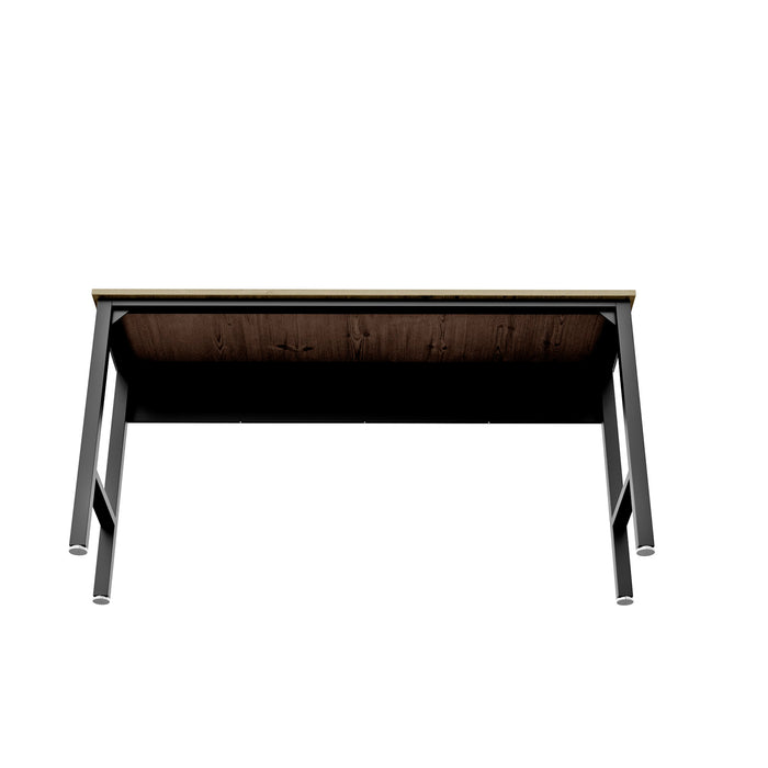 Table Fortress de Manhattan Comfort de 72,4 po en bois naturel et en acier pour le garage - gris anthracite