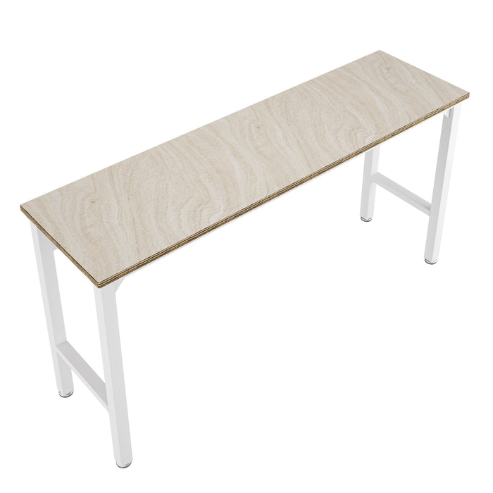 Table Fortress de Manhattan Comfort de 72,4 po en bois naturel et en acier pour le garage - blanc