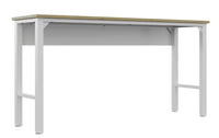 Table Fortress de Manhattan Comfort de 72,4 po en bois naturel et en acier pour le garage - blanc