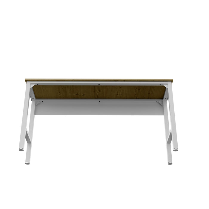 Table Fortress de Manhattan Comfort de 72,4 po en bois naturel et en acier pour le garage - blanc