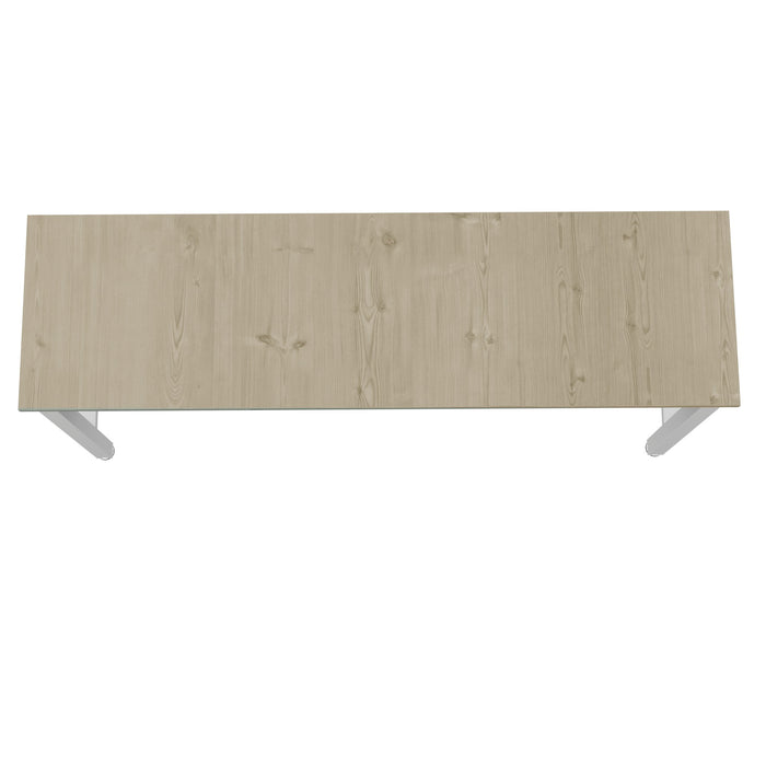 Table Fortress de Manhattan Comfort de 72,4 po en bois naturel et en acier pour le garage - blanc