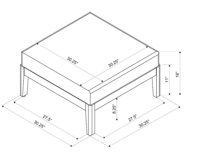 Pouf de terrasse Summerlyn en tissu pour l’intérieur et l’extérieur - noyer