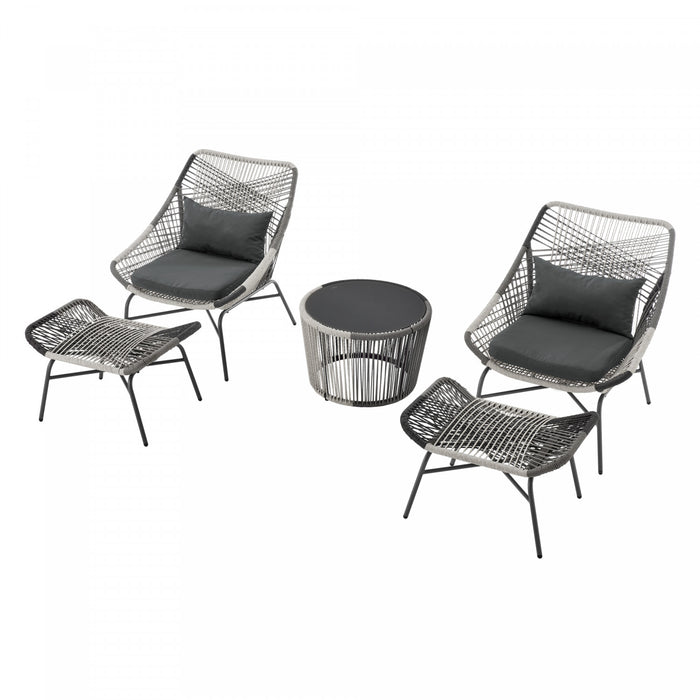 Ensemble de conversation moderne Ashland 5 pieces en gris
